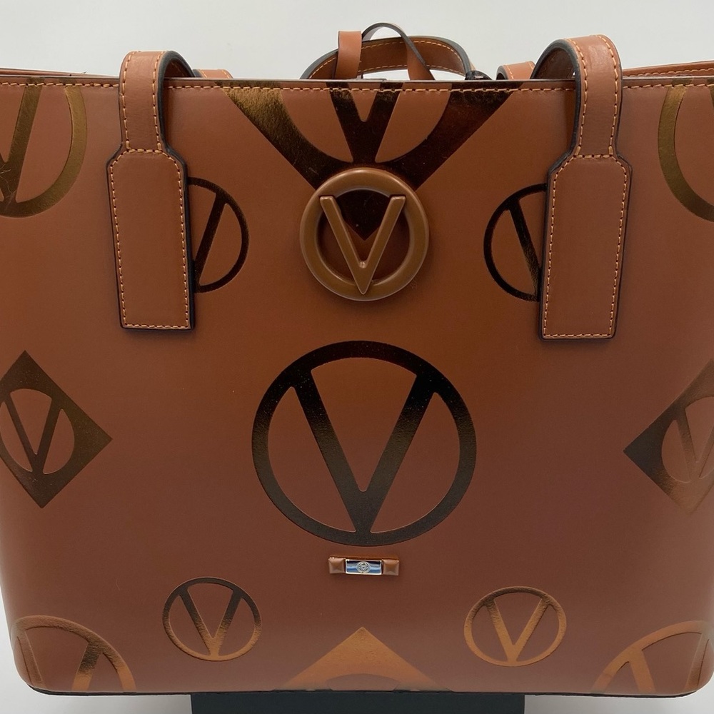 NEW! VALENTINO BY MARIO VALENTINO MAGNUS SOHO MONOGRAM LEATHER TOTE